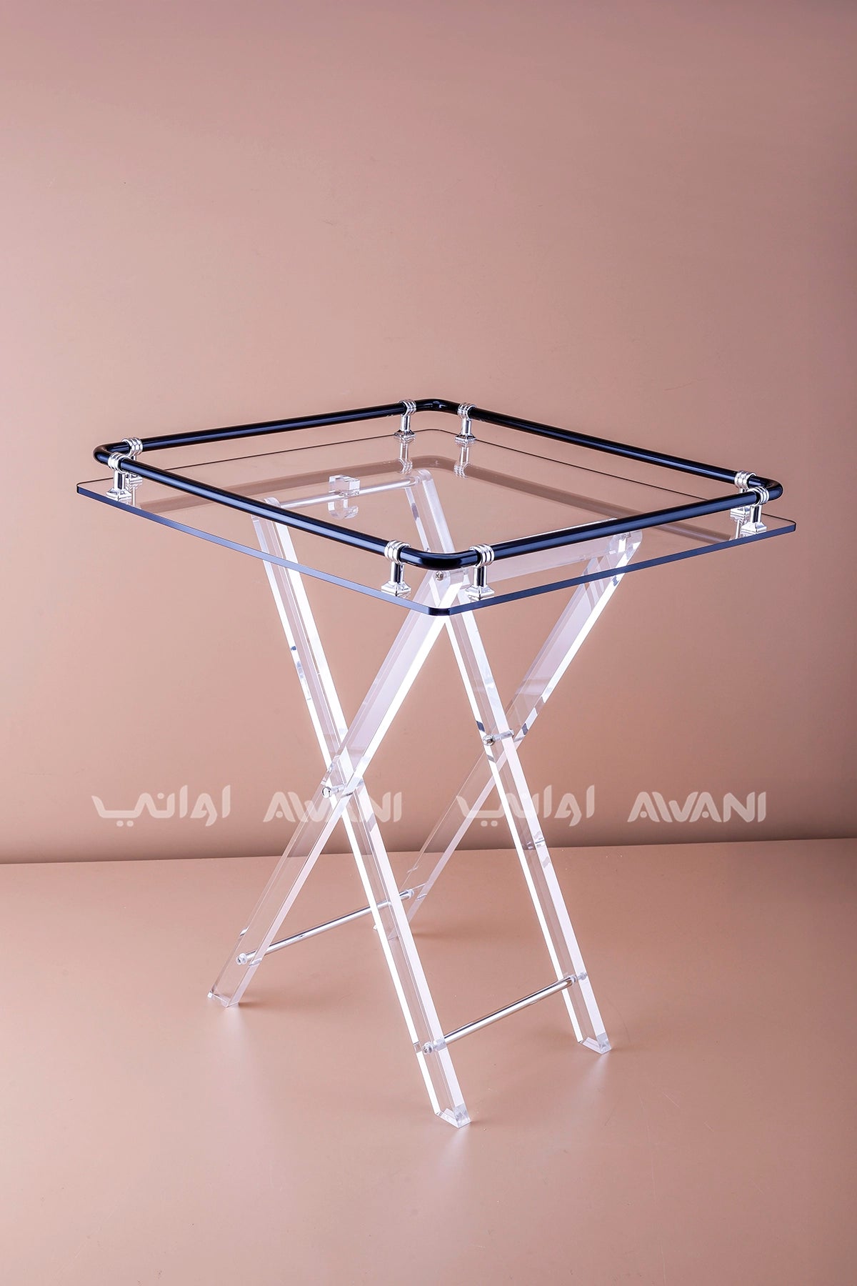 Acrylic Foldable Table with Black - Sq