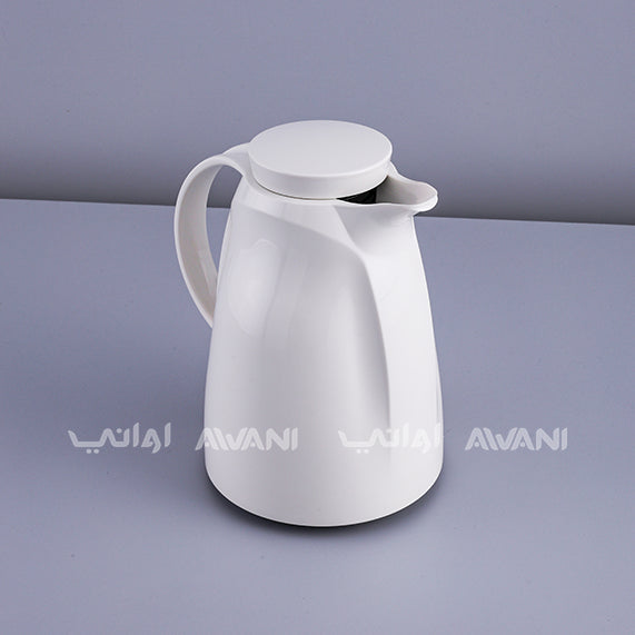Elegant Beige White Thermal Flask – 1 Liter