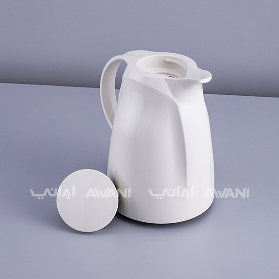 Elegant Beige White Thermal Flask – 1 Liter