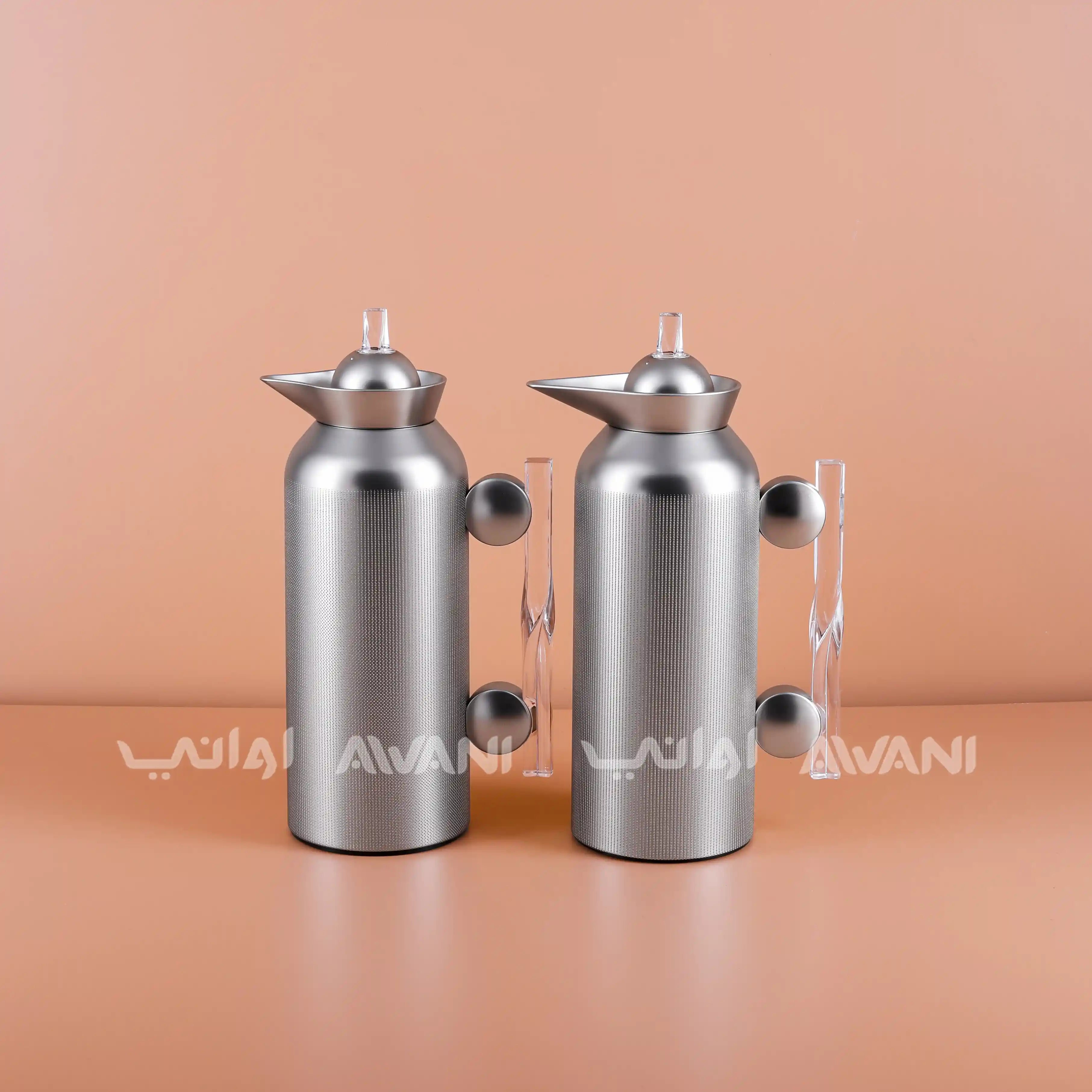 Stainless Steel Flask Set – Matt Silver Color 1 L