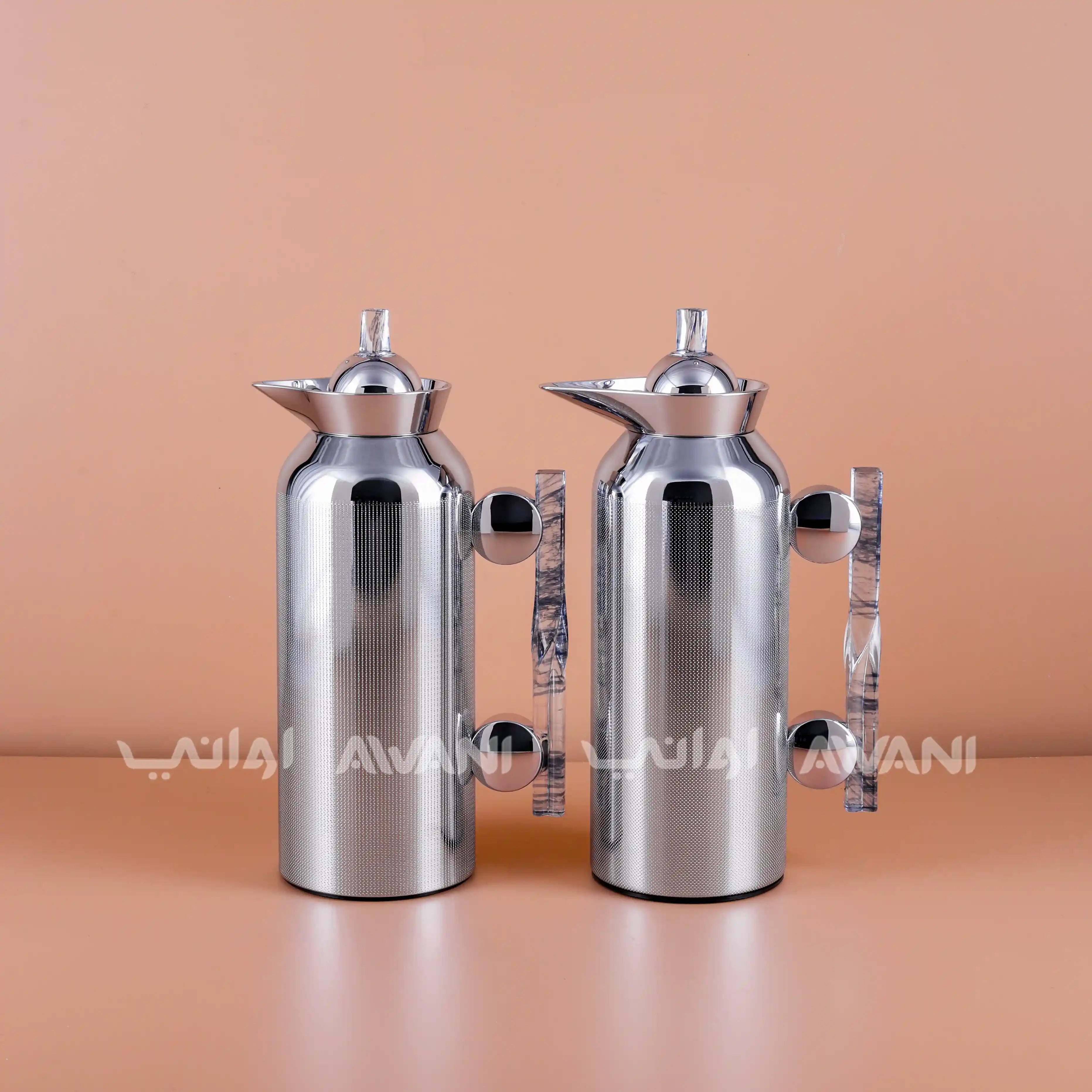 Stainless Steel Flask Set – Silver Color 1 L