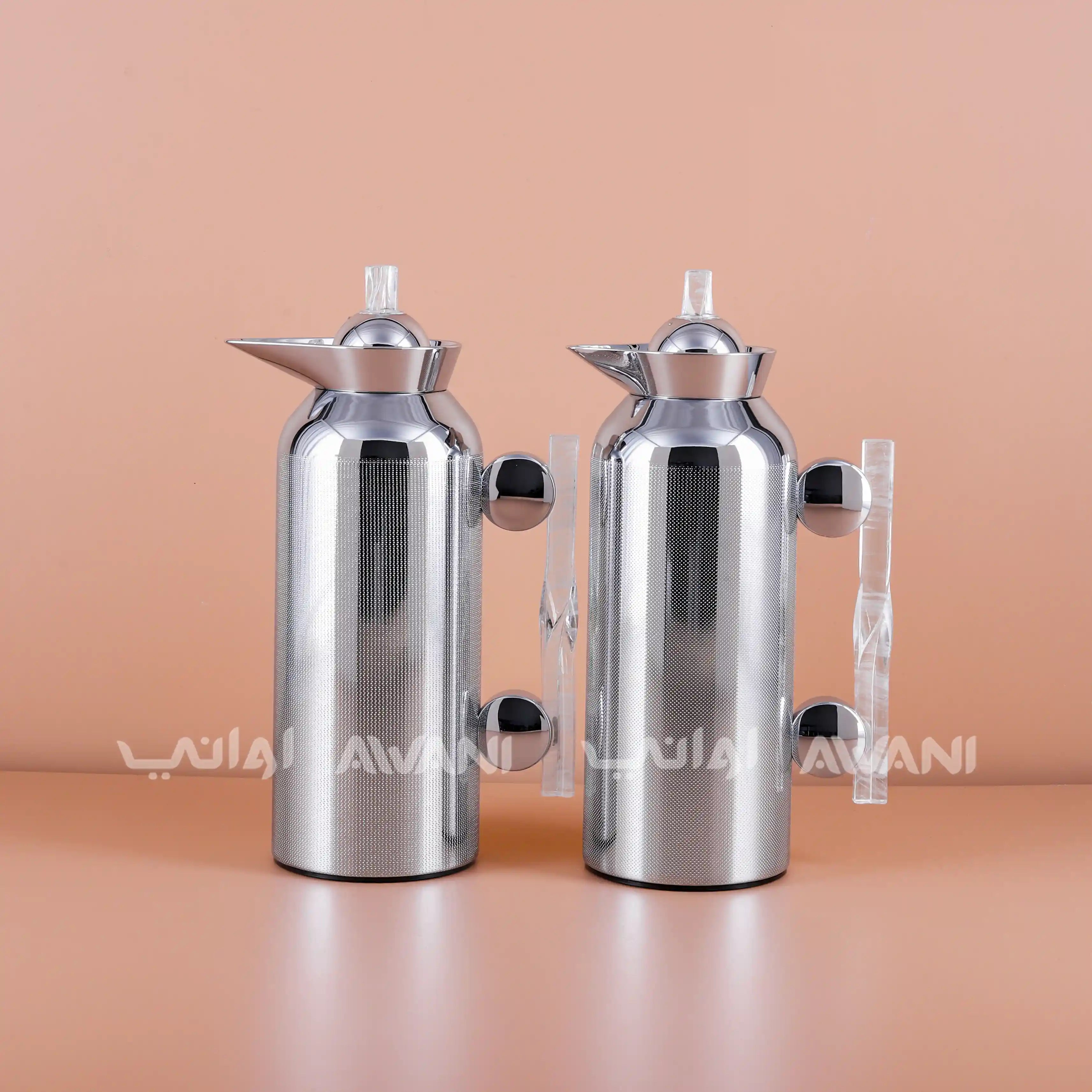Stainless Steel Flask Set – Silver Design 1 L