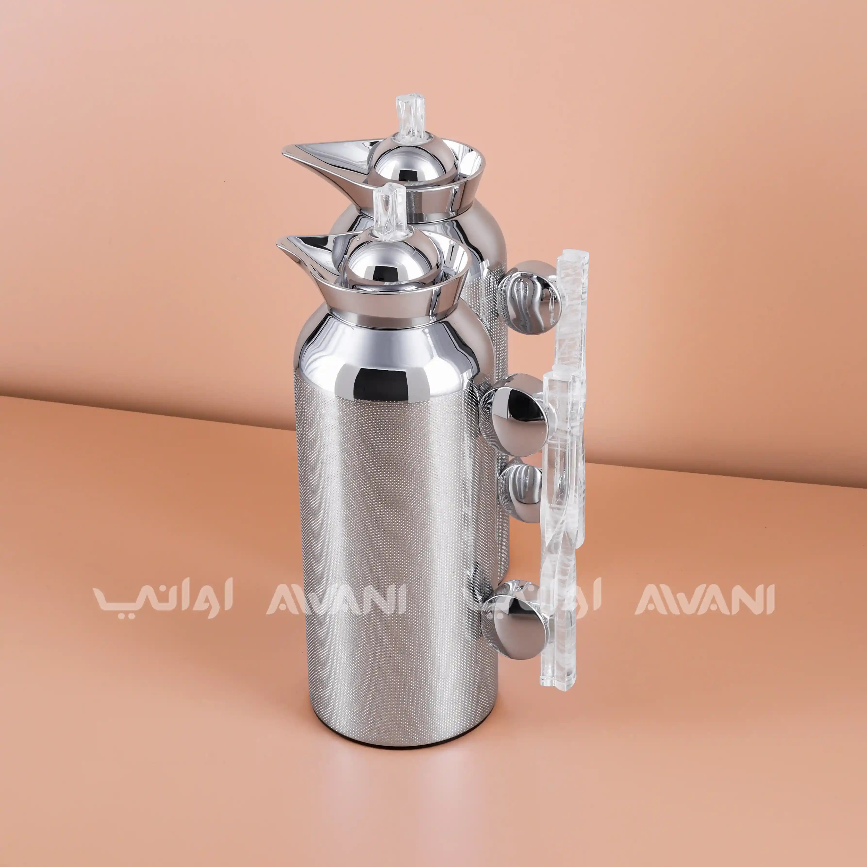 Stainless Steel Flask Set – Silver Design 1 L