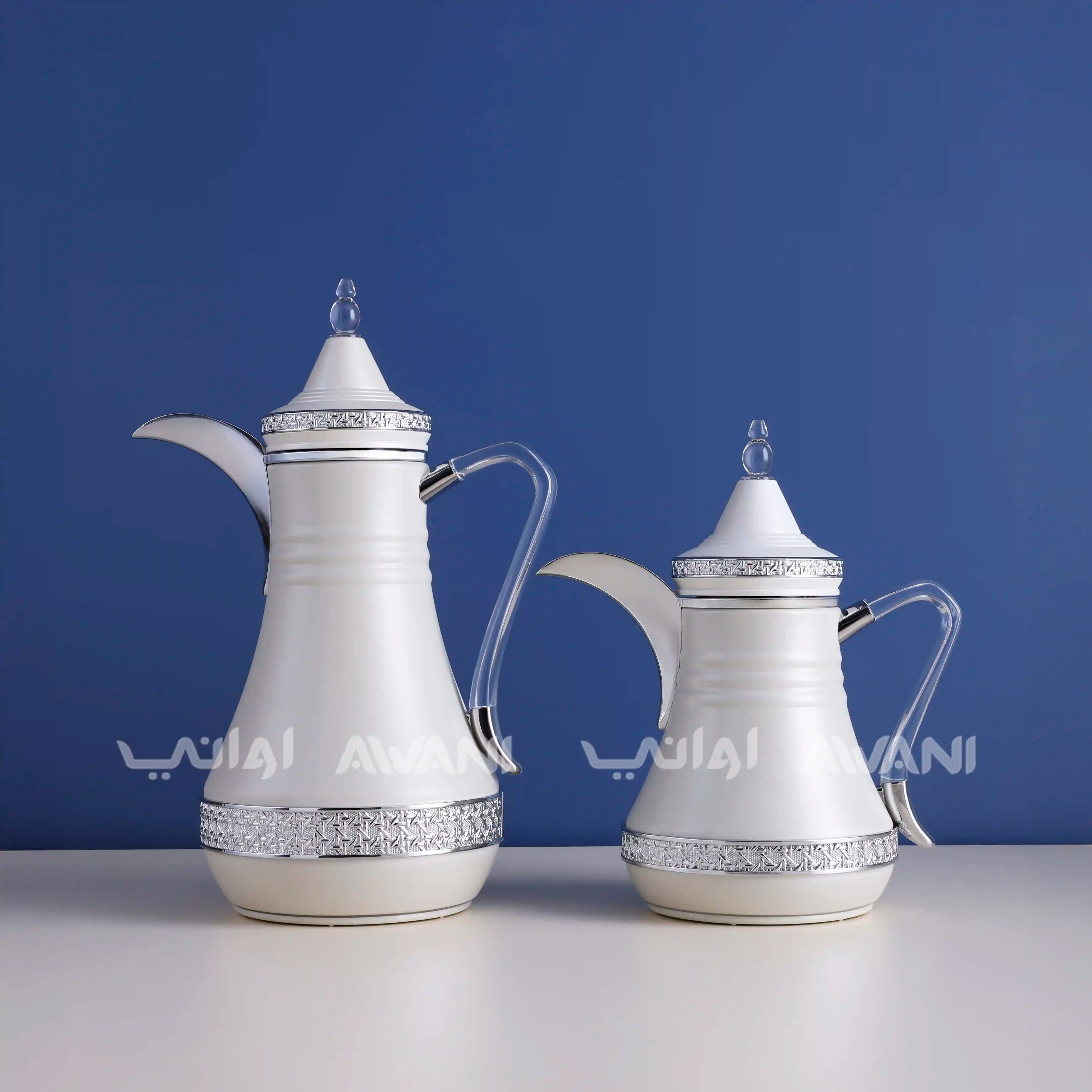 Dallah Set – 2 Pcs (0.35 ML + 1 L) Lite Sandal + Silver