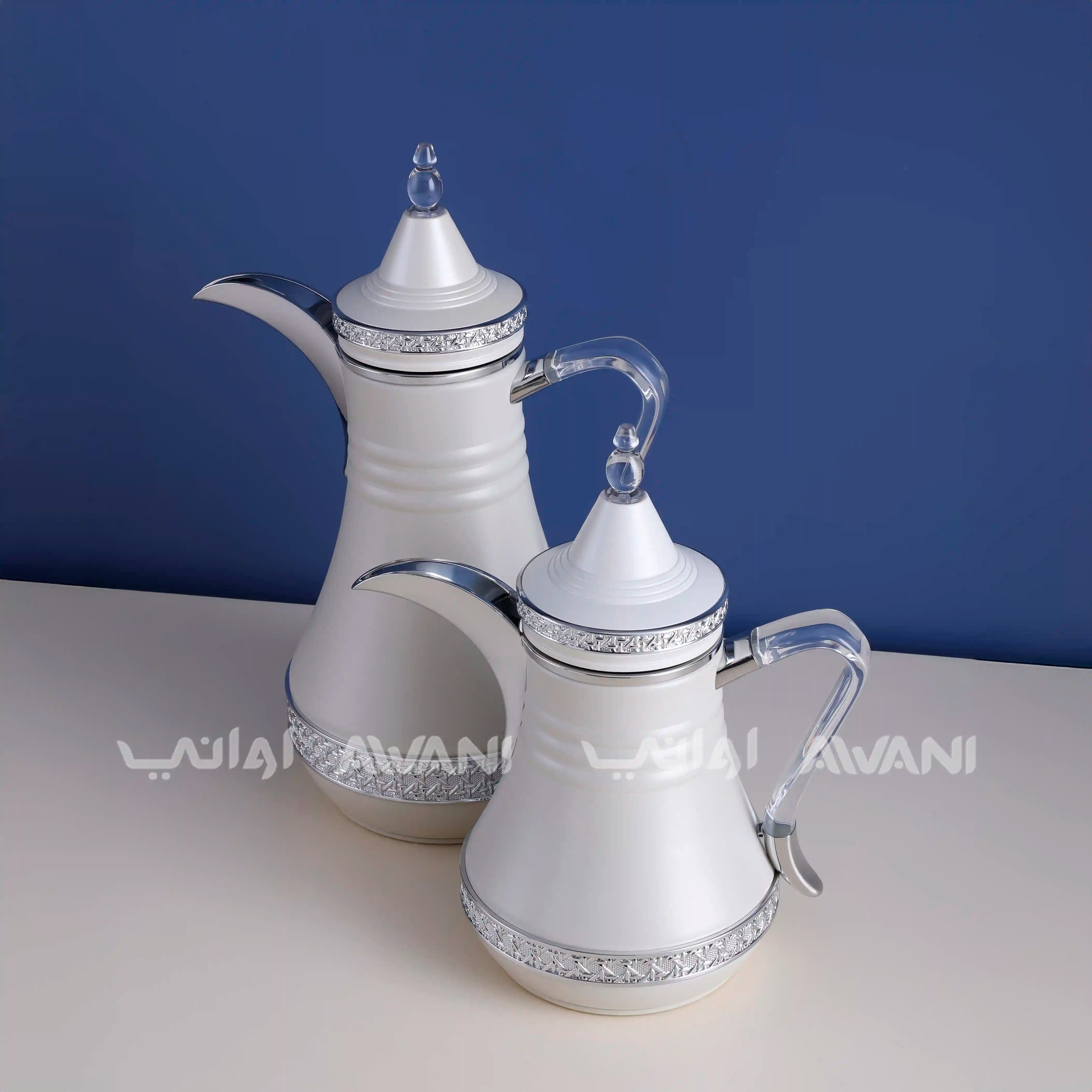 Dallah Set – 2 Pcs (0.35 ML + 1 L) Lite Sandal + Silver