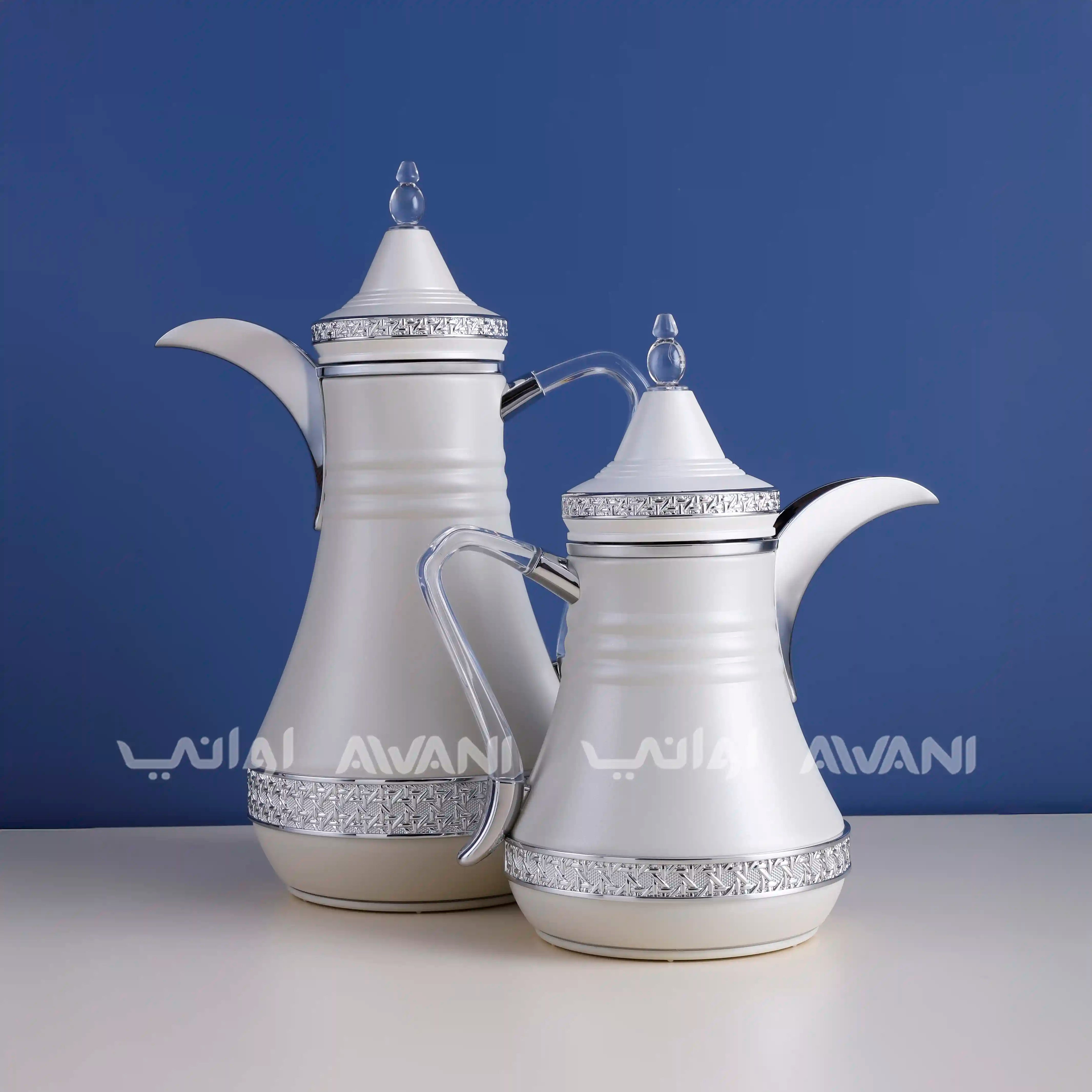 Dallah Set – 2 Pcs (0.35 ML + 1 L) Lite Sandal + Silver