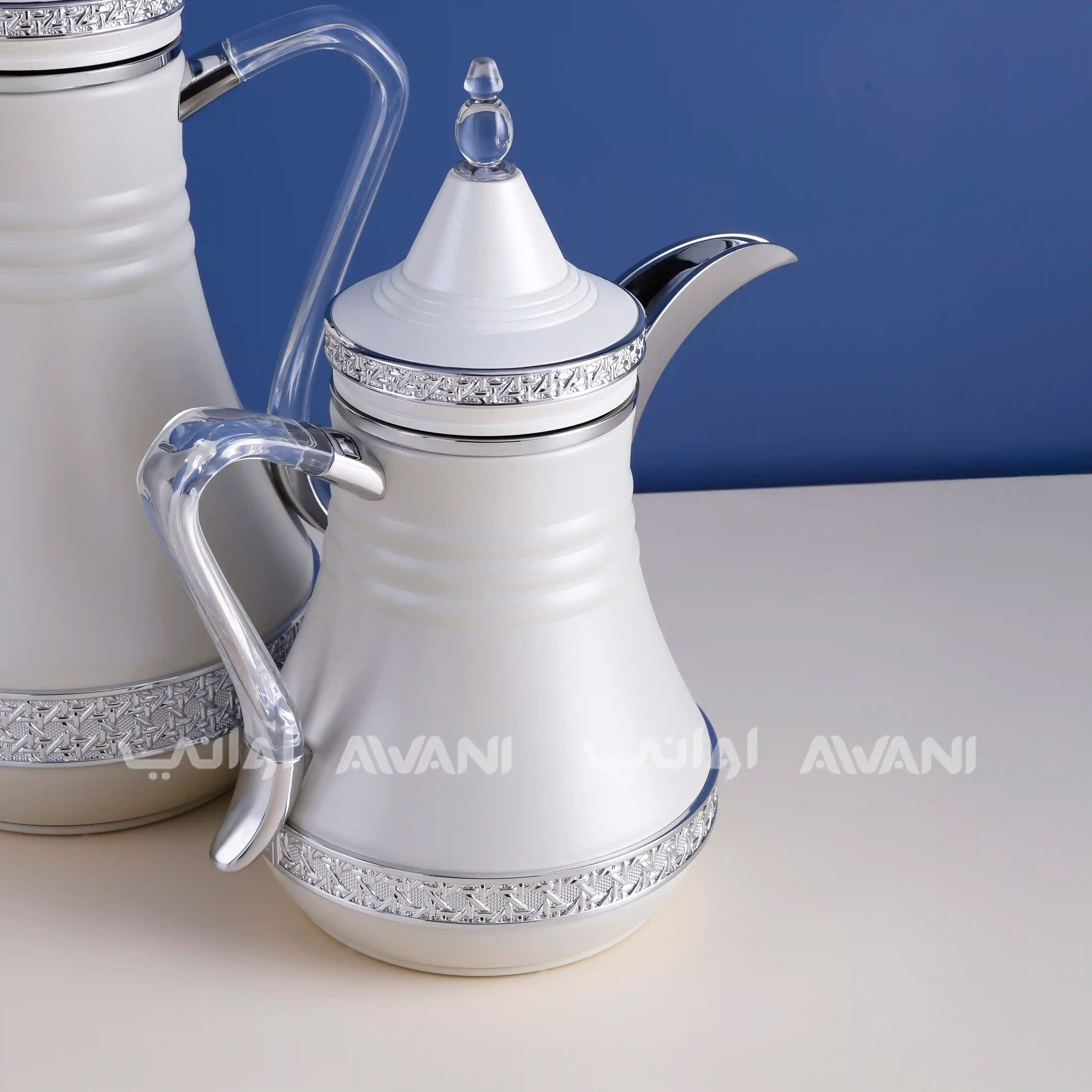 Dallah Set – 2 Pcs (0.35 ML + 1 L) Lite Sandal + Silver