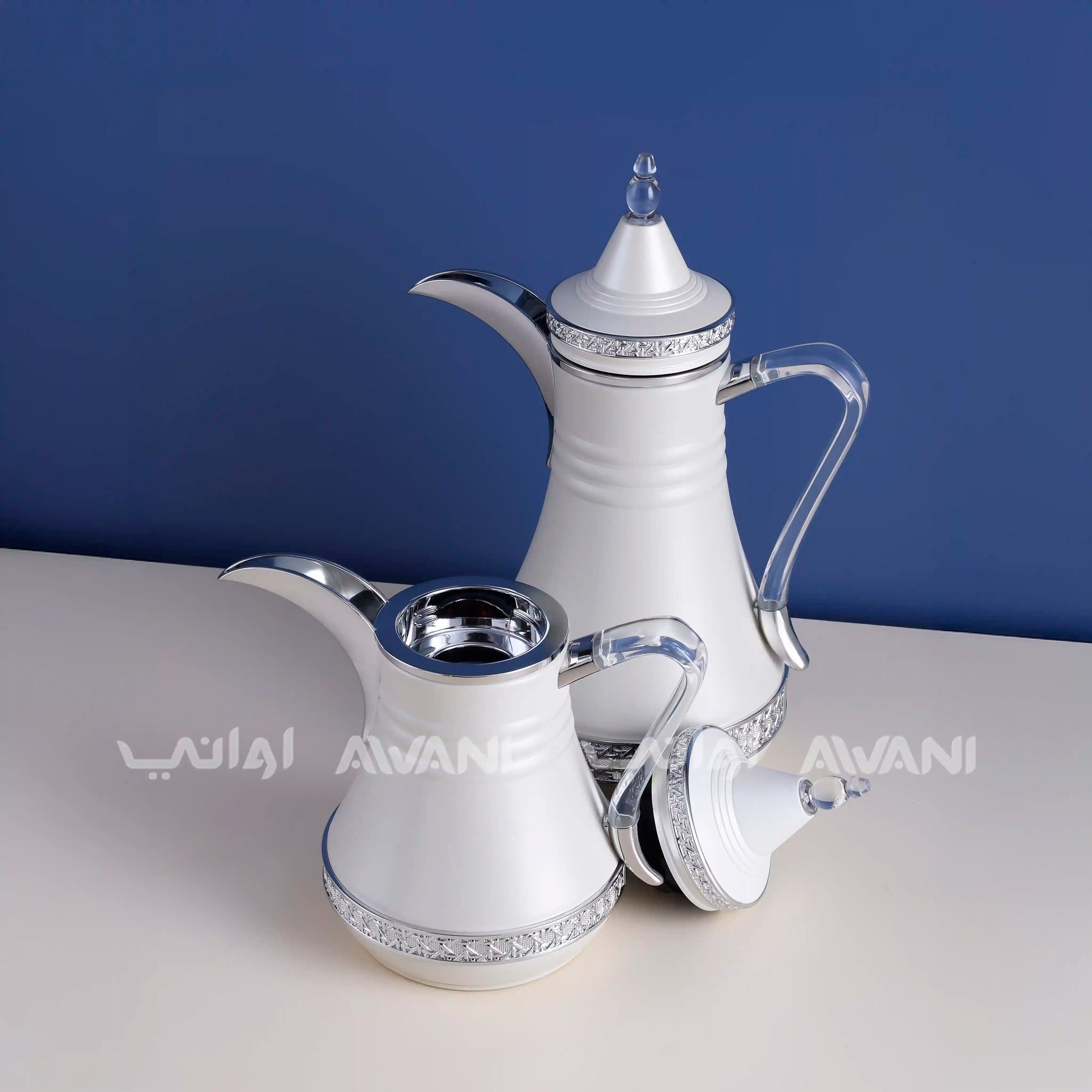 Dallah Set – 2 Pcs (0.35 ML + 1 L) Lite Sandal + Silver