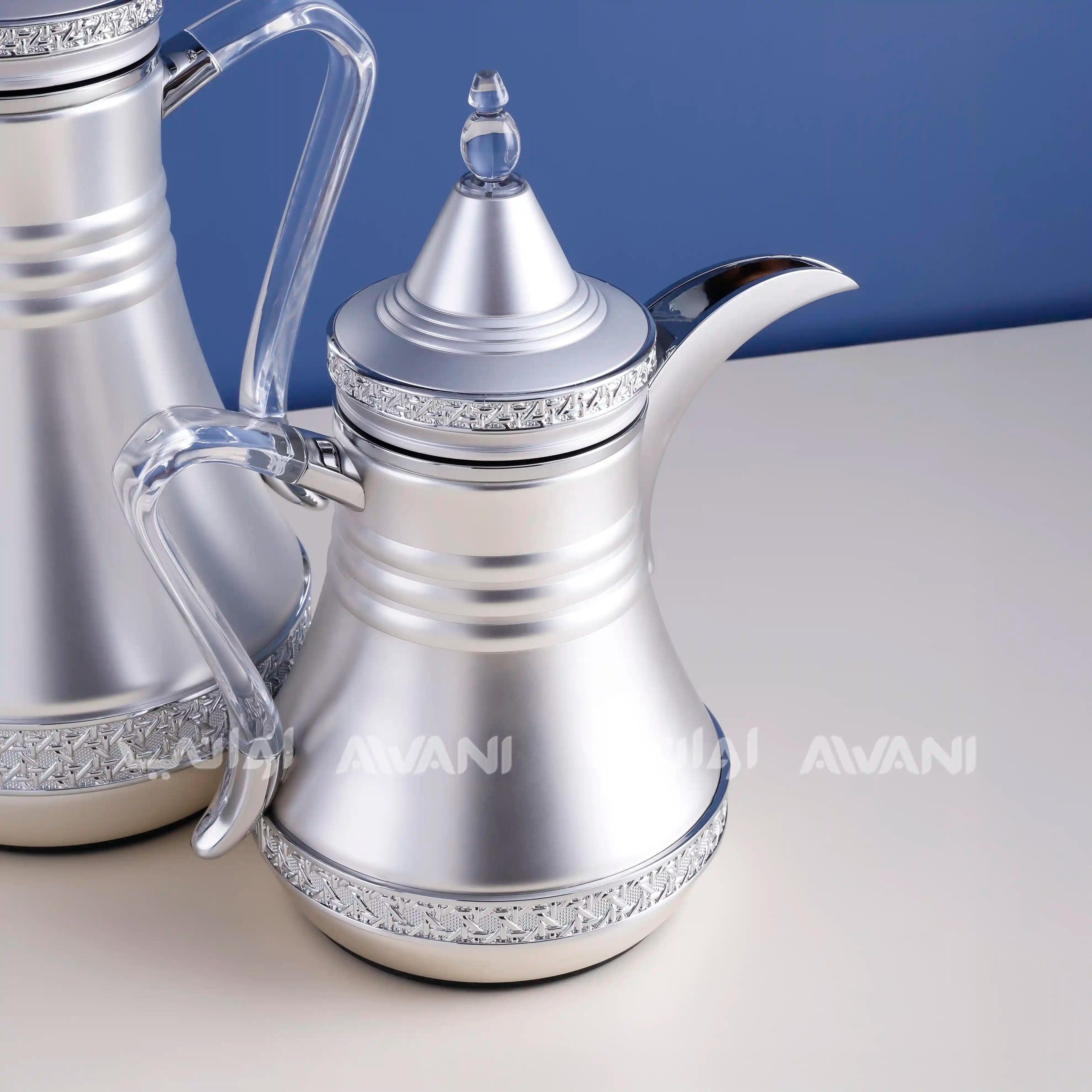 Dallah Set – 2 Pcs (0.35 ML + 1 L) Silver
