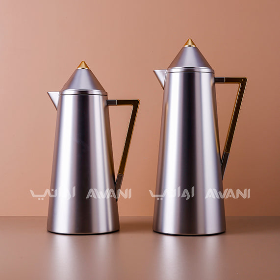 Flask Stainless Steel Matt Silver and Gold