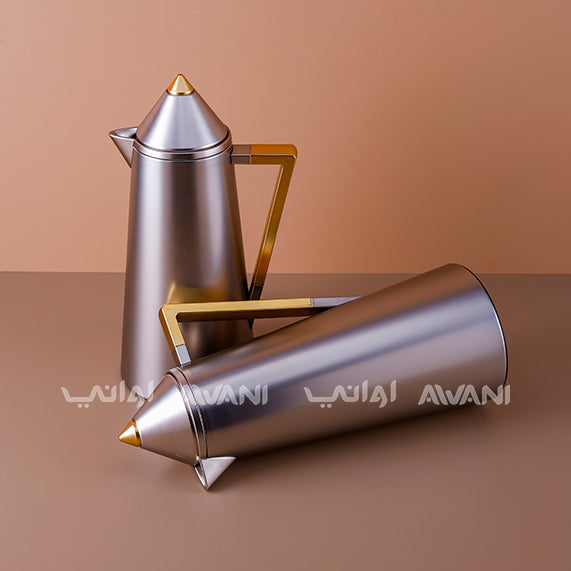 Flask Stainless Steel Matt Silver and Gold