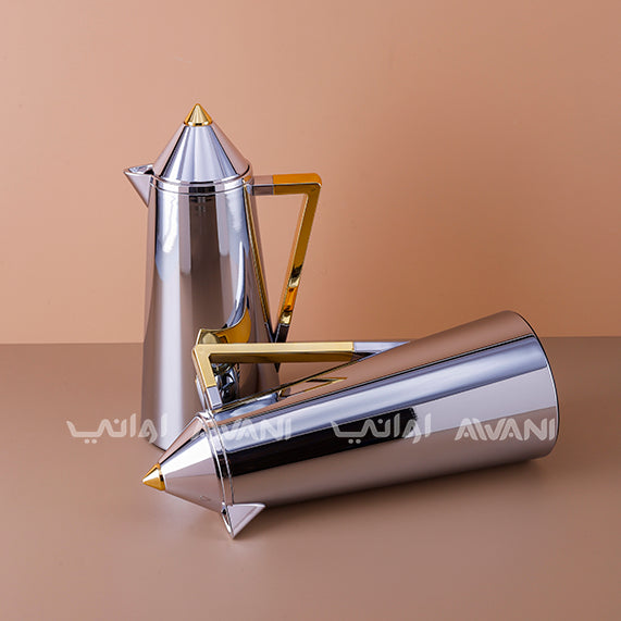 Flask Stainless Steel Silver and Gold