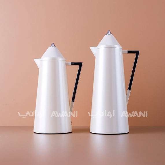 Flask Stainless Steel Silver and White