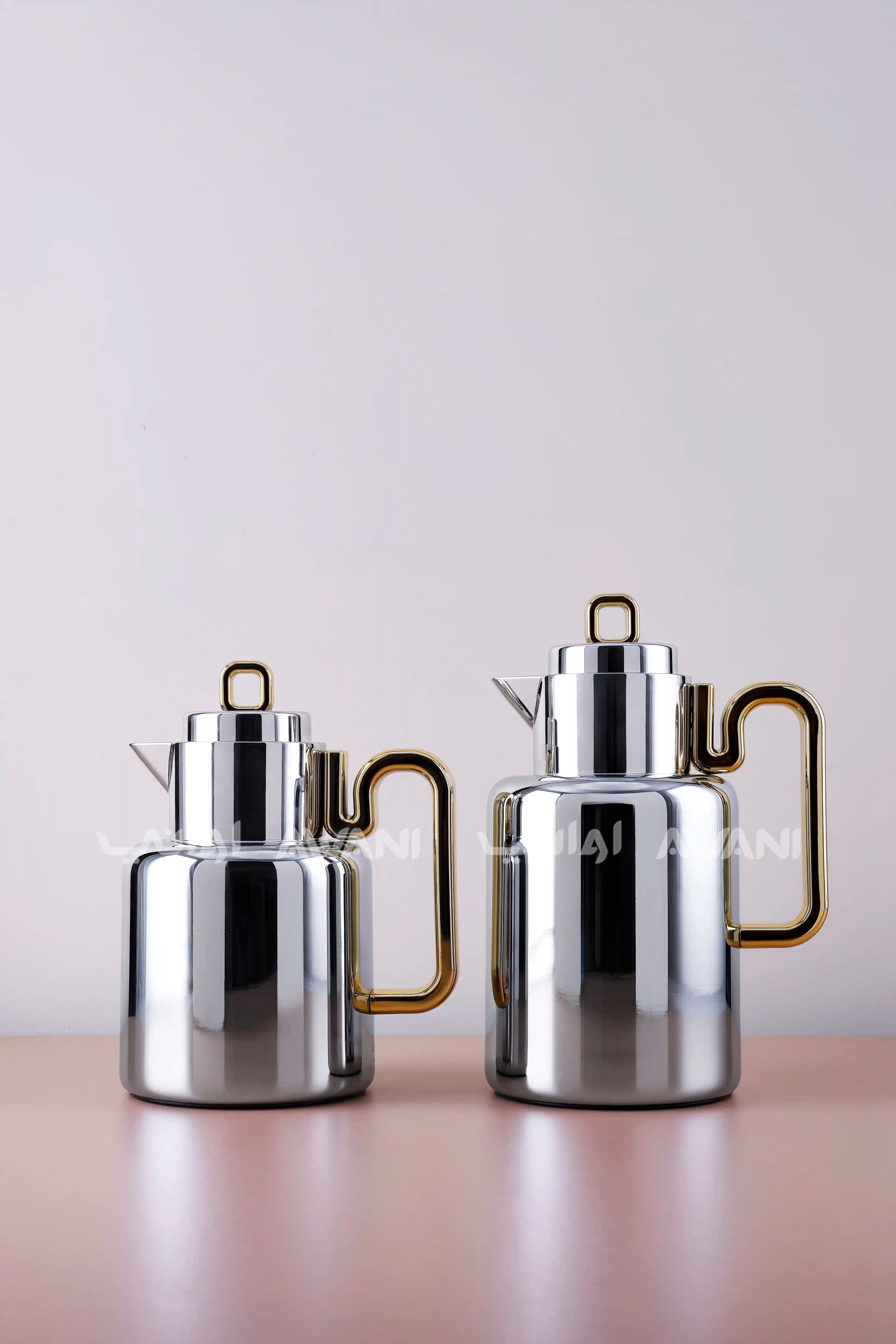Luxury Modern | Gold Handle Flask Silver