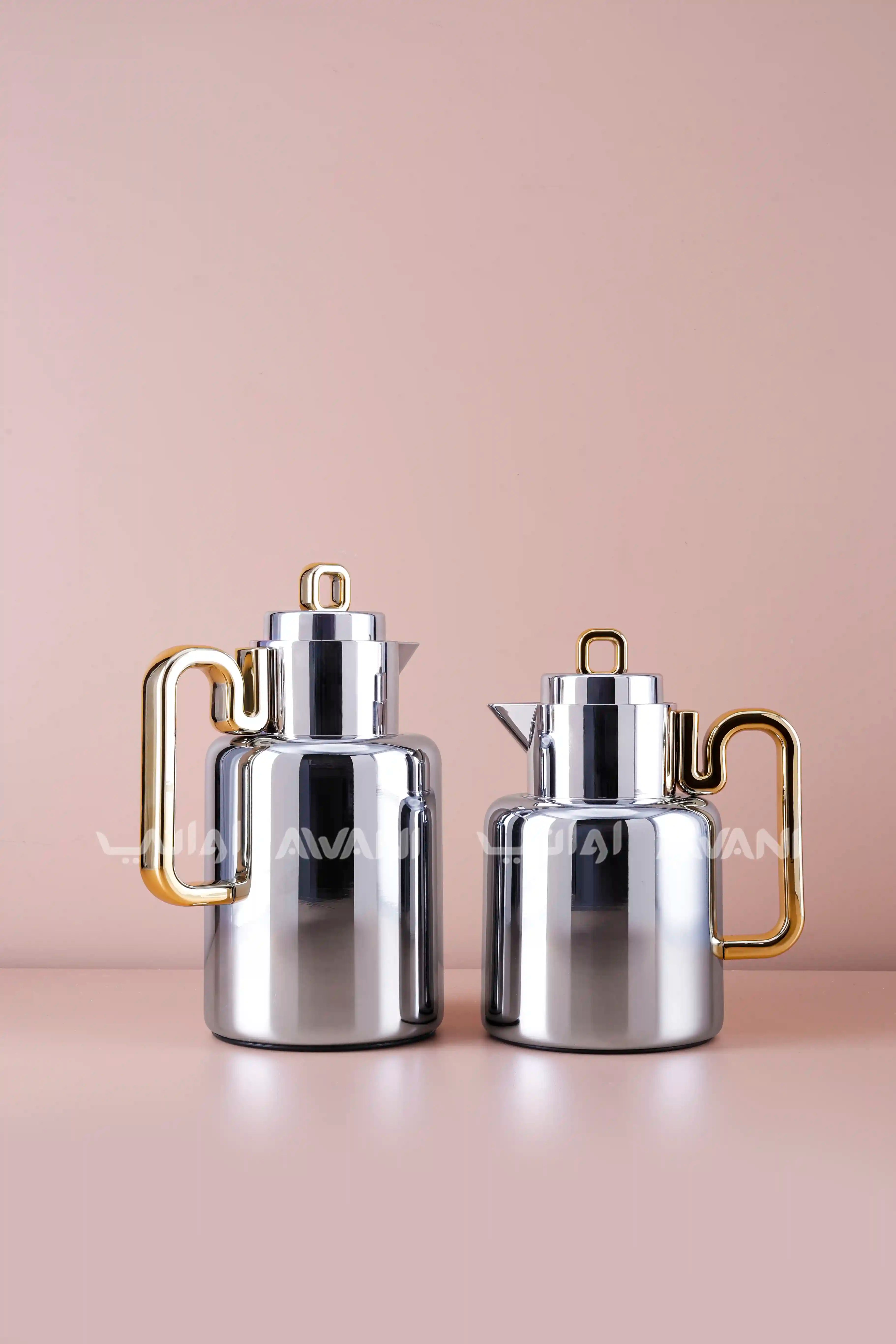 Flask Bundle 0.5 liter & 1 liter silver & gold