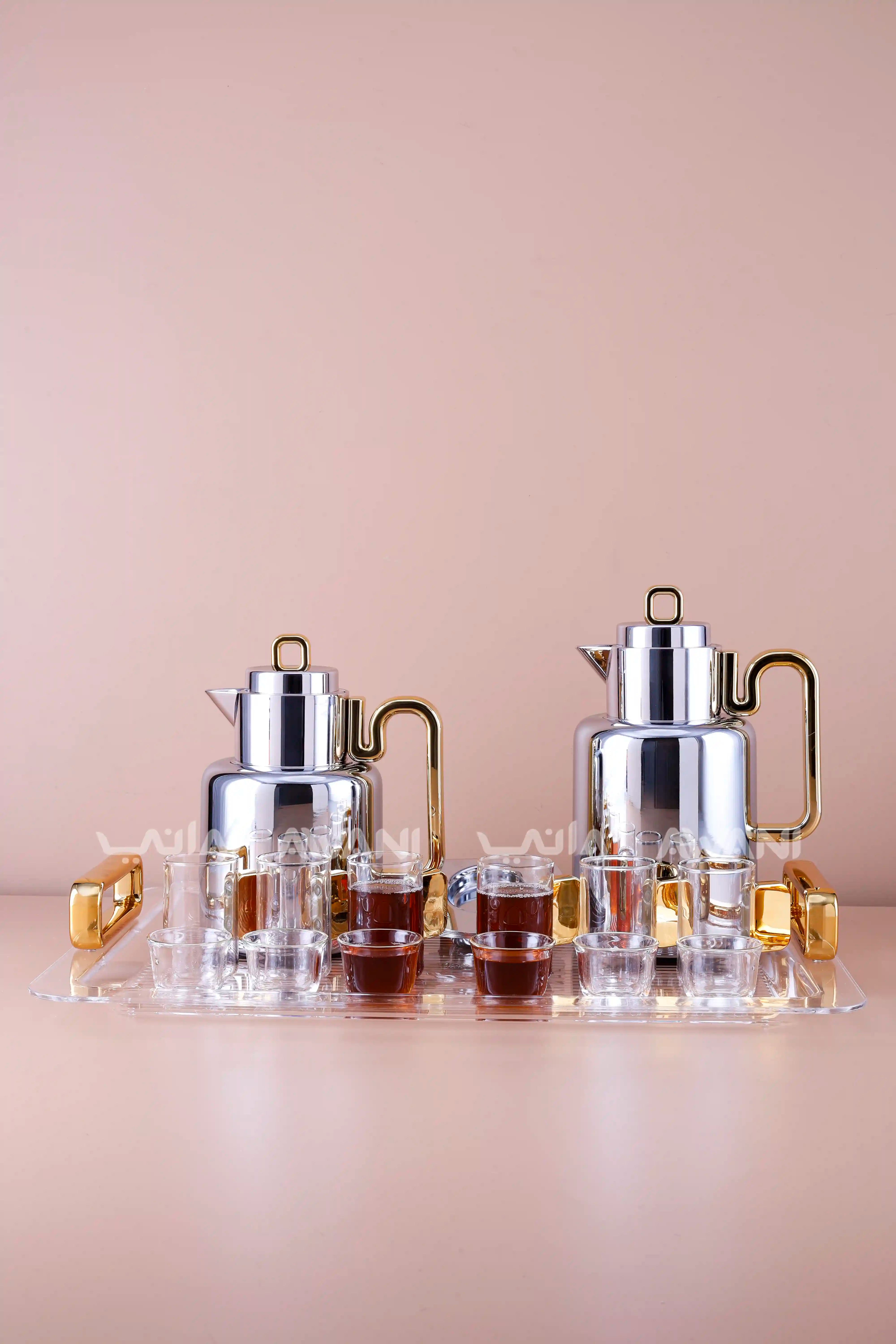 Flask Bundle 0.5 liter & 1 liter silver & gold