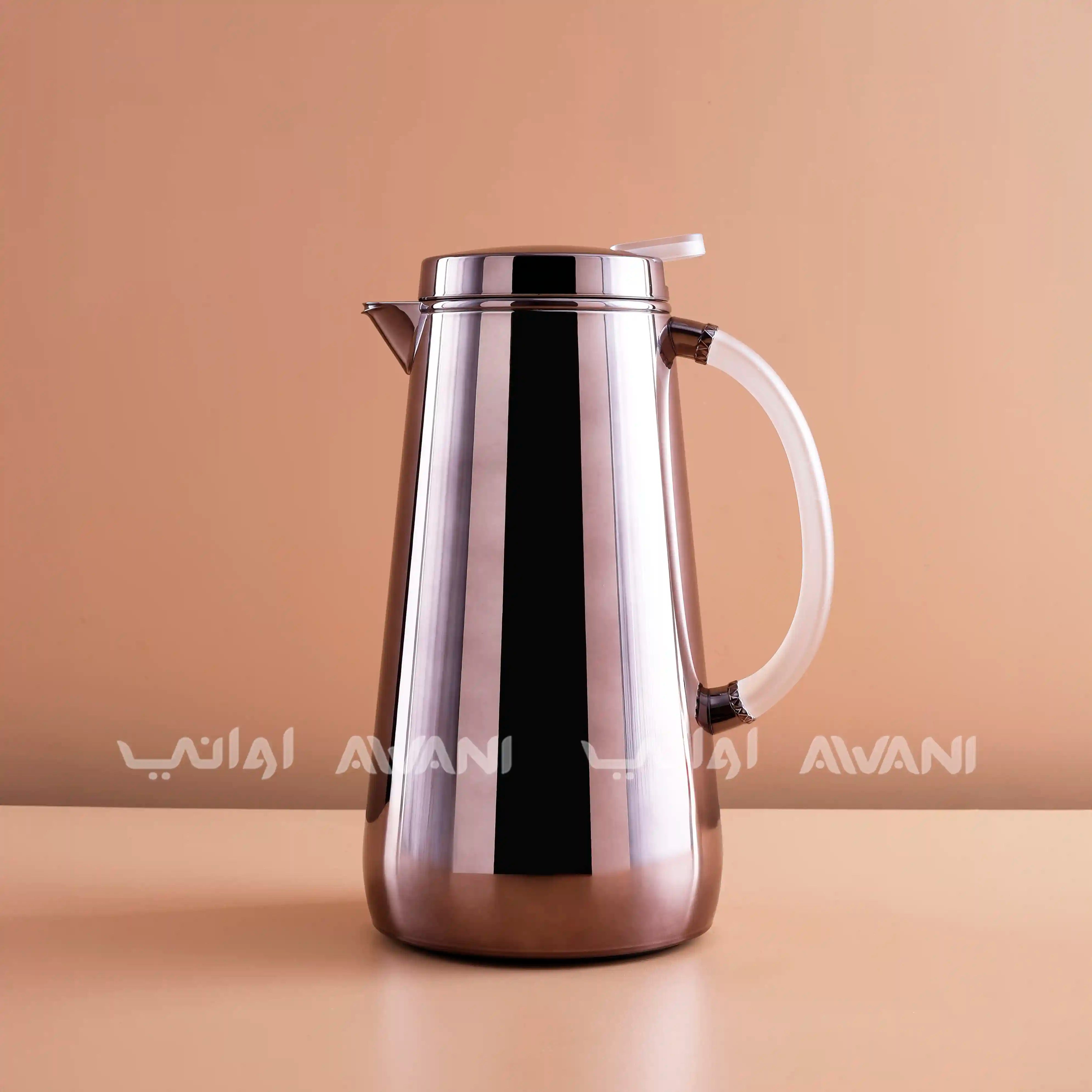 Brown Flask – 1L | Hot & Cold with Clear Handle