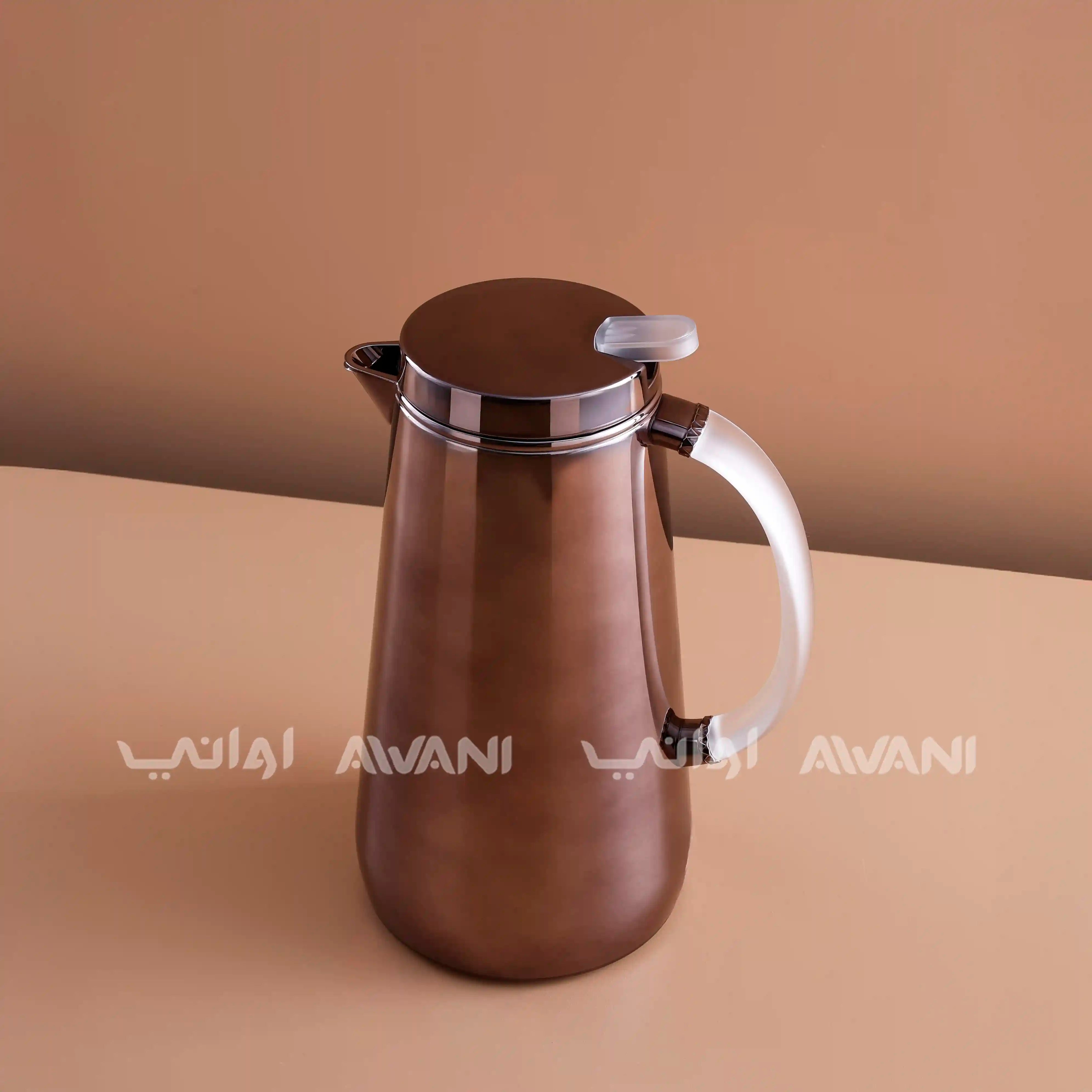 Brown Flask – 1L | Hot & Cold with Clear Handle