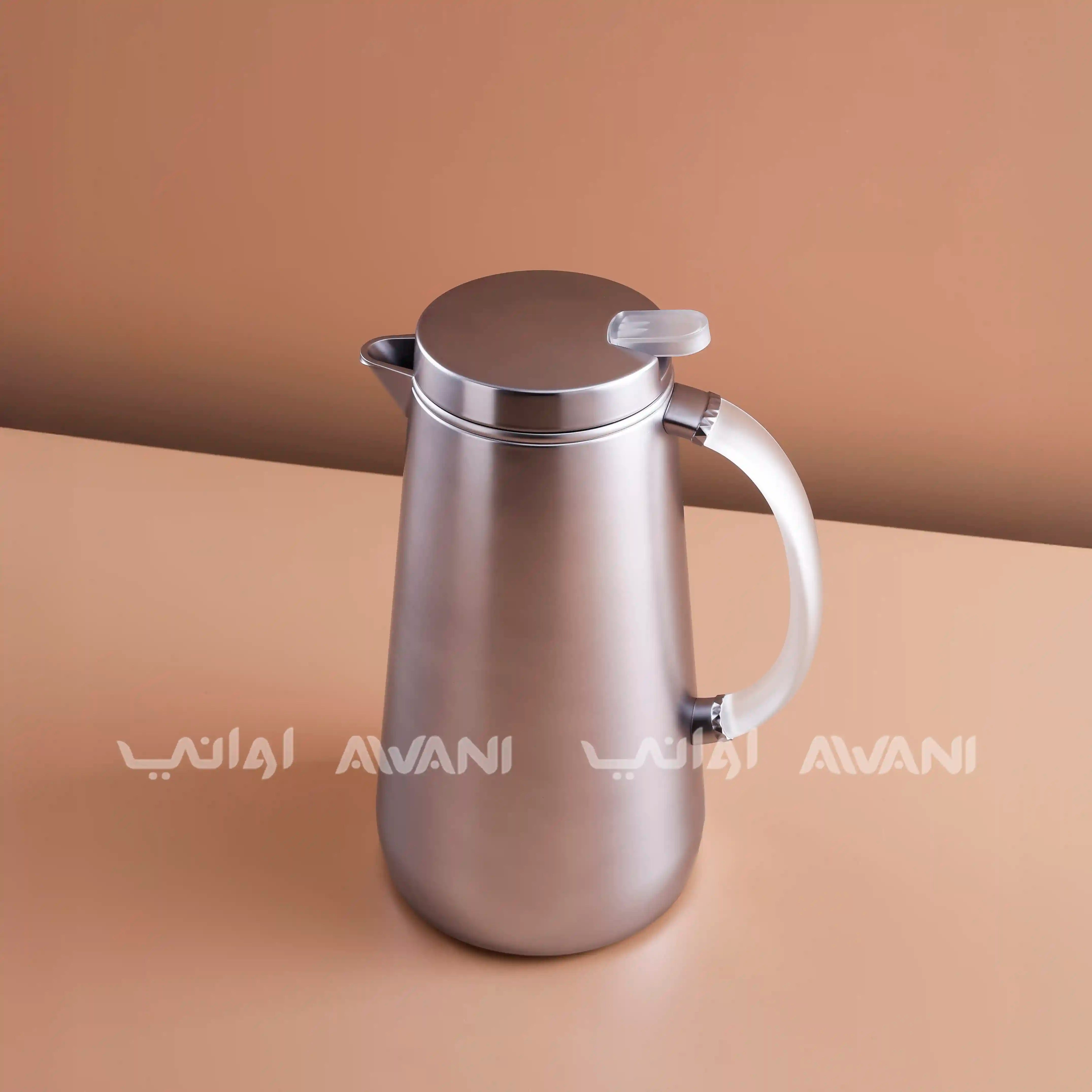 Silver Flask – 1L | Hot & Cold with Clear Handle