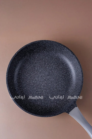 مقلاة غير لاصقة للطبخ - رمادي وأسود