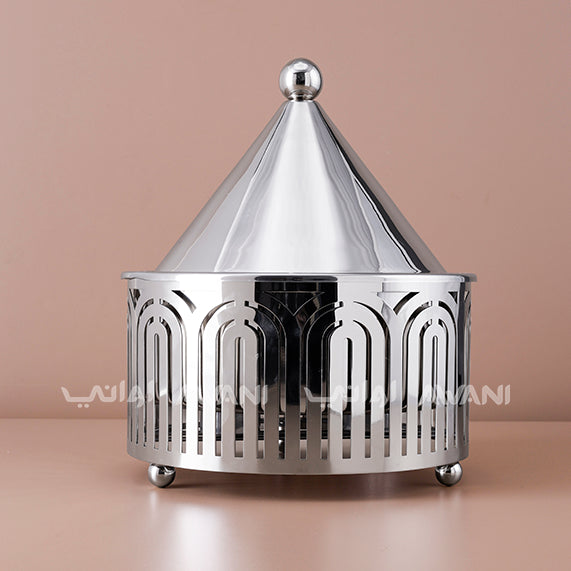 Stainless Steel Food Warmer | Server with Dome Lid – Silver Finish - 2 L
