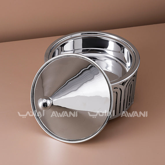 Stainless Steel Food Warmer | Server with Dome Lid – Silver Finish - 2 L