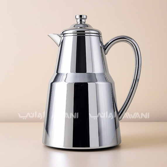 Luxury Stainless Steel Arabic Coffee Dallah with Silver – 1 L