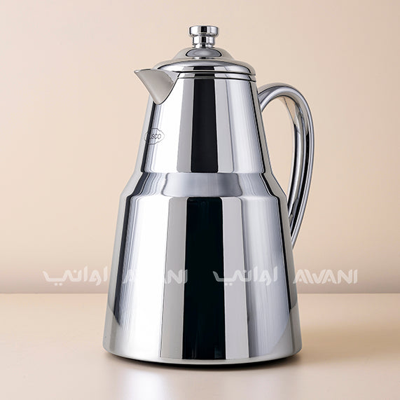Luxury Stainless Steel Arabic Coffee Dallah with Silver – 1 L