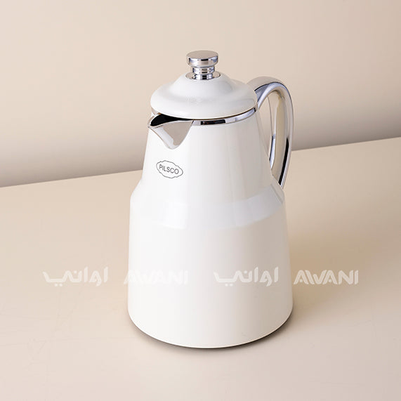 Luxury Stainless Steel Arabic Coffee Dallah with Silver and Sandal – 0.650 ML
