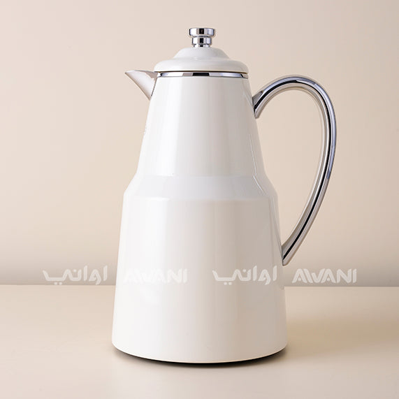 Luxury Stainless Steel Arabic Coffee Dallah with Silver and Sandal – 1.3 ML