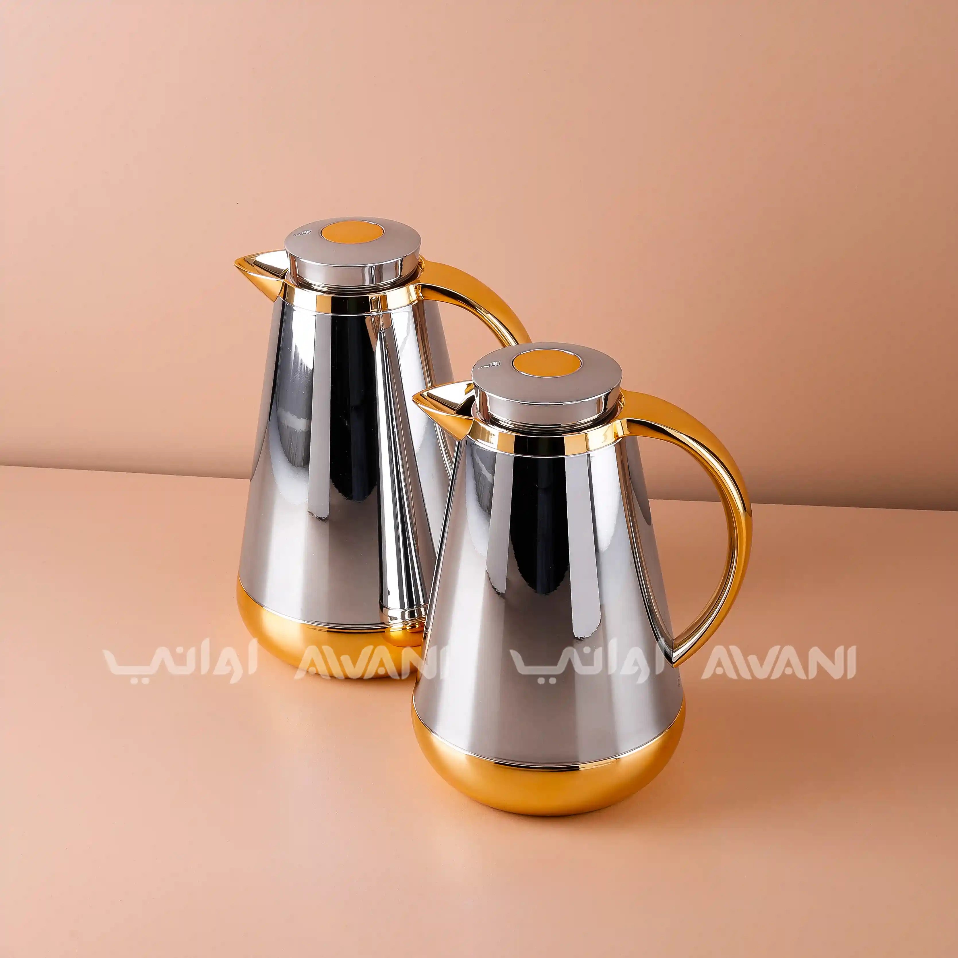 Stainless Steel Thermal Flask | 1L & 0.75L | Silver and Gold