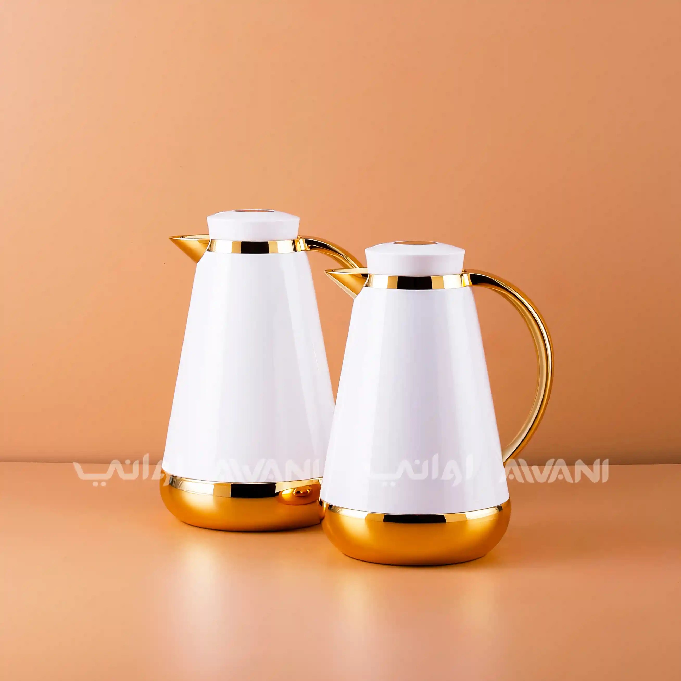 Stainless Steel Thermal Flask | 1L & 0.75L |  White and Gold