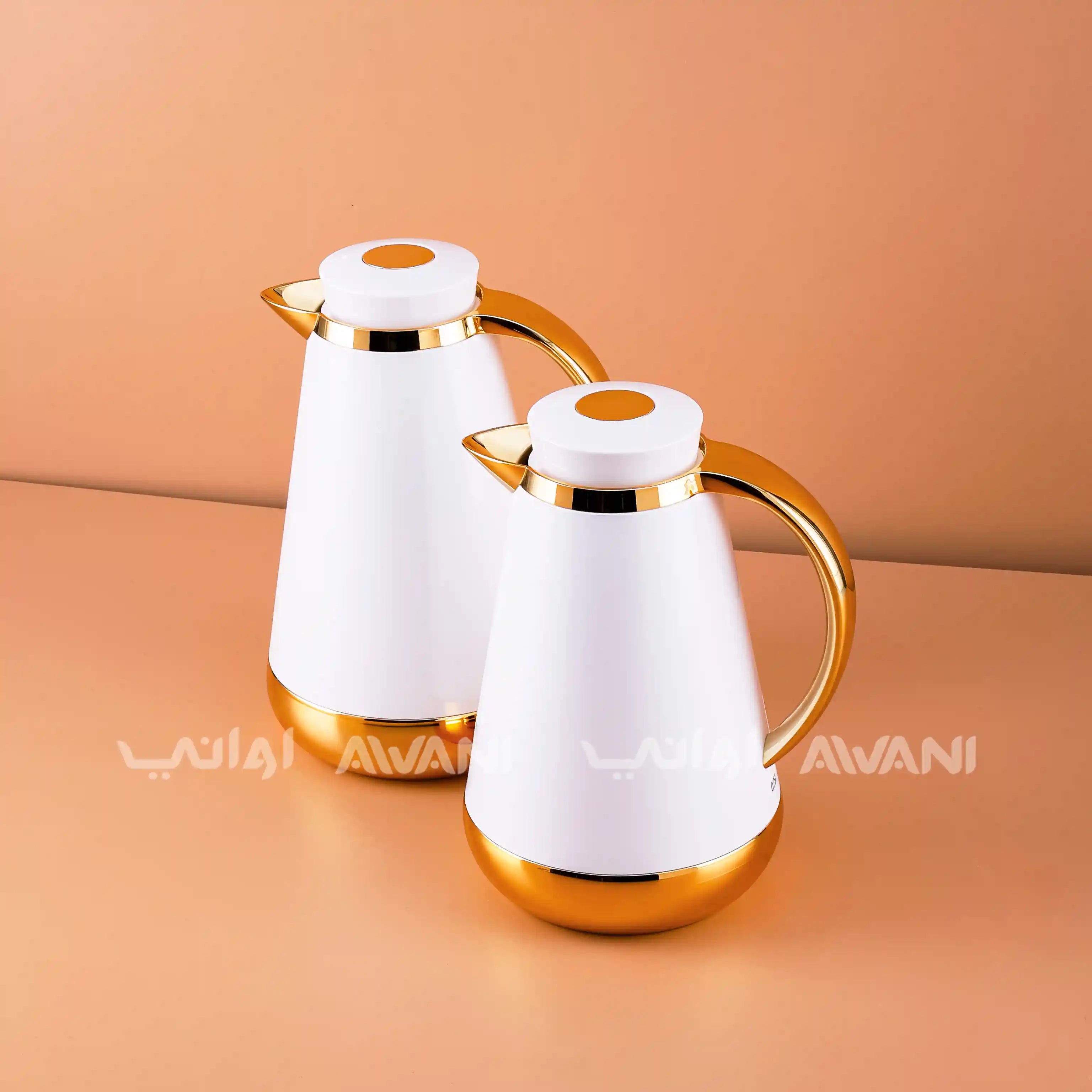 Stainless Steel Thermal Flask | 1L & 0.75L |  White and Gold
