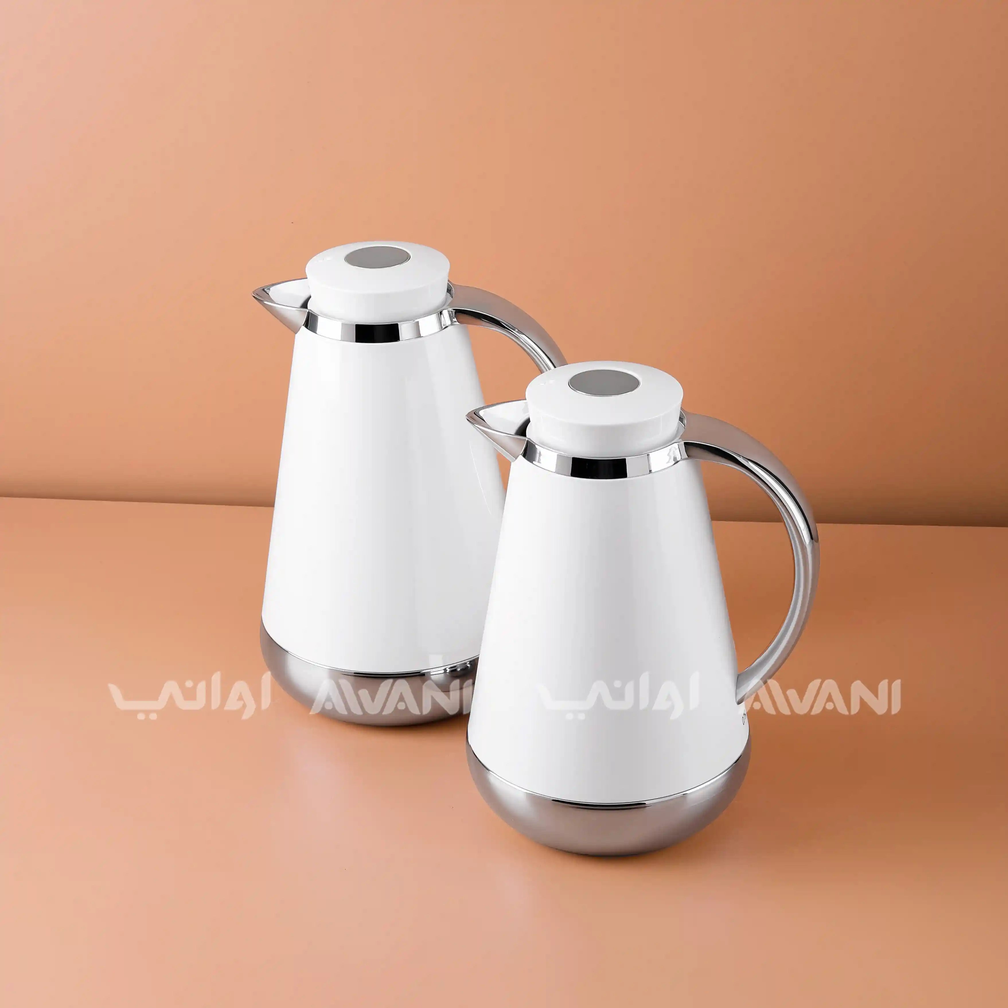 Stainless Steel Thermal Flask | 1L & 0.75L | White and Silver