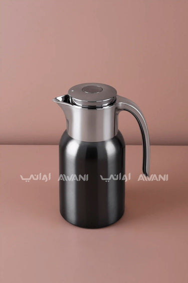 Sleek Modern Flask 1 L Silver + Black