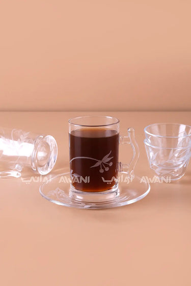 18-piece set for 6 guests (tea cups, Gahwa cups & saucers)