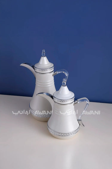 Dallah Set โ 2 Pcs (0.35 ML + 1 L) Lite Sandal + Silver