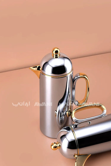 Thermal Carafe Set – Silver & Gold Accents (2 Pcs – 1+1, L)