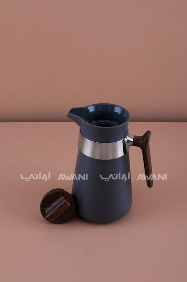 coffee carafe with wooden handle on a brown 1 L Flask