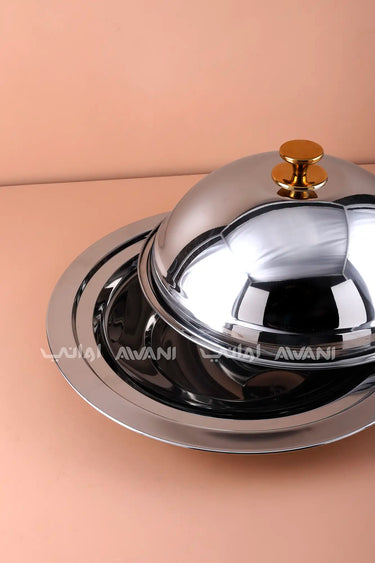 Stainless Steel Food Tray with Lid – Biryani & Mandi