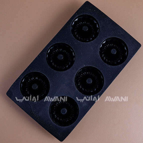 Silicone Donut Pan Molds, 6 Cavity Food Grade Non-Stick Baking Tray Maker Pan for Perfect Shaped Cake Biscuit