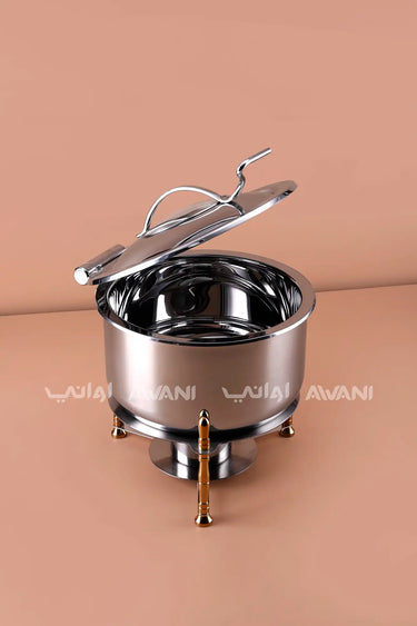 Silver Chafing Dish with Glass Viewing Cover – 7000 ML