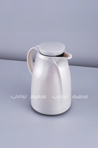 إناء حافظ للحرارة أنيق بلون أبيض لؤلؤي – 1 لتر