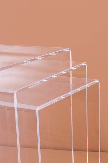 Clear Acrylic Nesting Side Table Set (Set of 3)