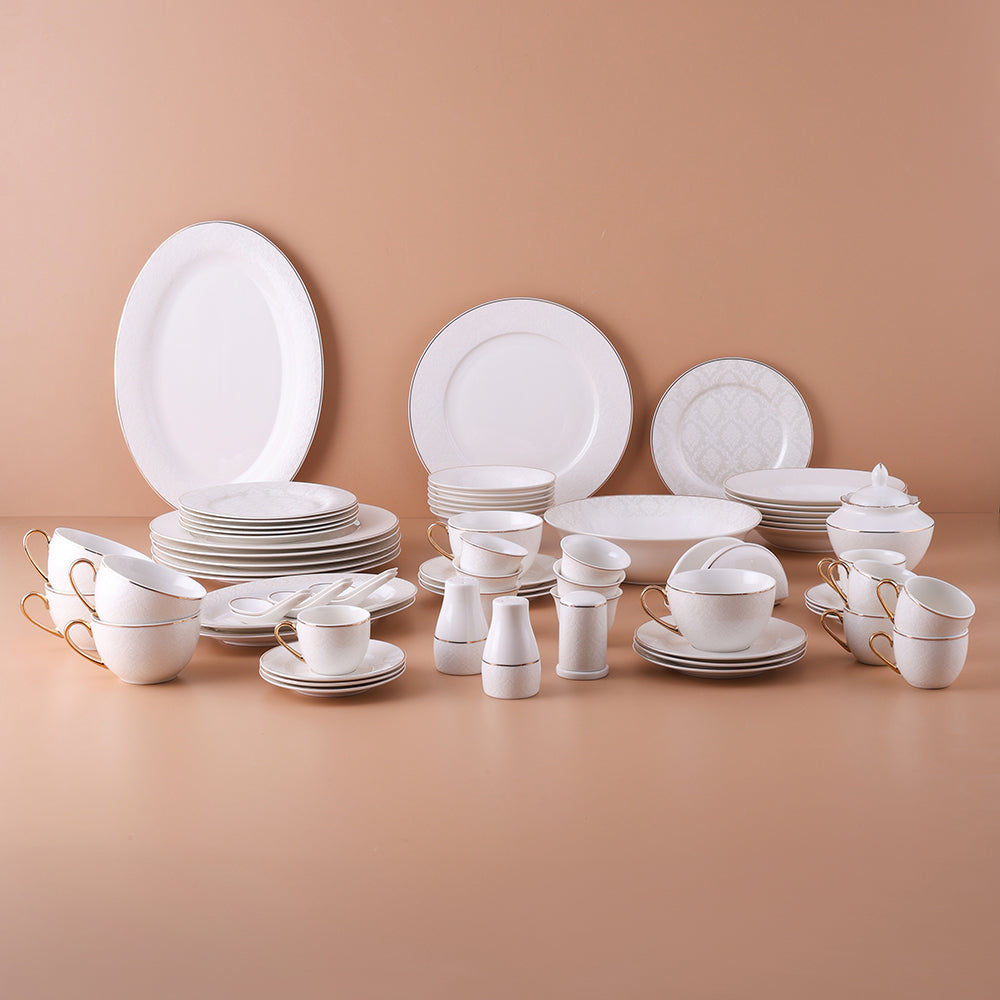 Dinnerware Set,71 Piece Round A grade Stoneware Dinnerware Set Kitchen Plates And Bowls Set with Mugs, Gray dinnerware set