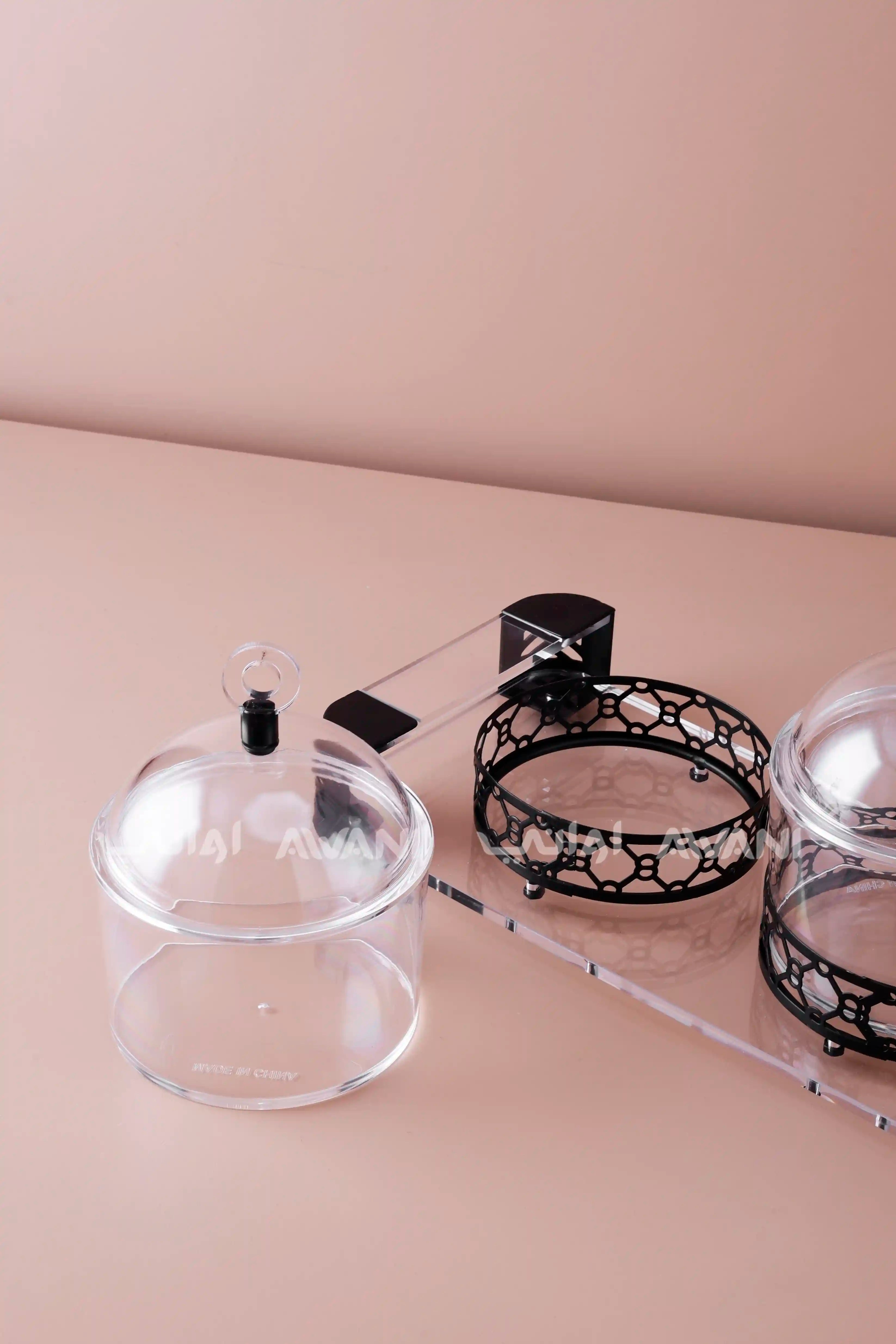 3-Piece Acrylic Snack & Condiment Serving Set with Tray