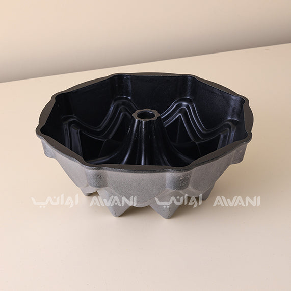 Non-Stick Geometric Bundt Cake Pan – Gray Speckled