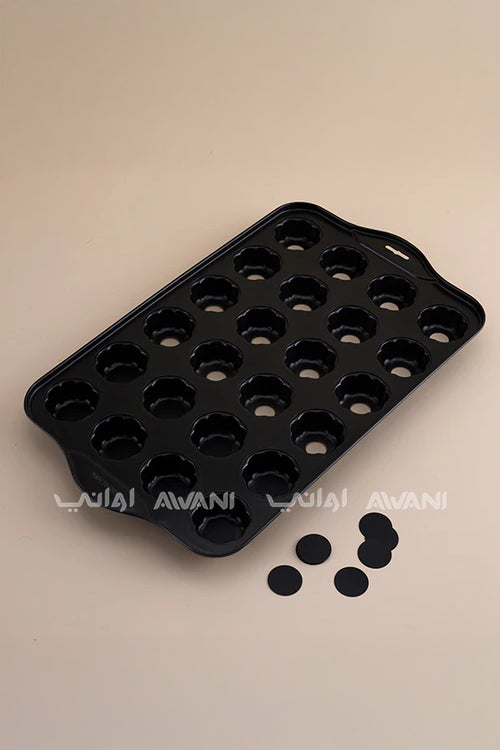 24-Cup Star Muffin & Cake Pan – Non-Stick Black Tray