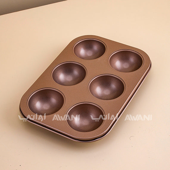 6-Hole Semi-Sphere Chocolate Mold — Non-Stick Baking Mold for Making Hot Chocolate Bombs, Cakes, and Jelly