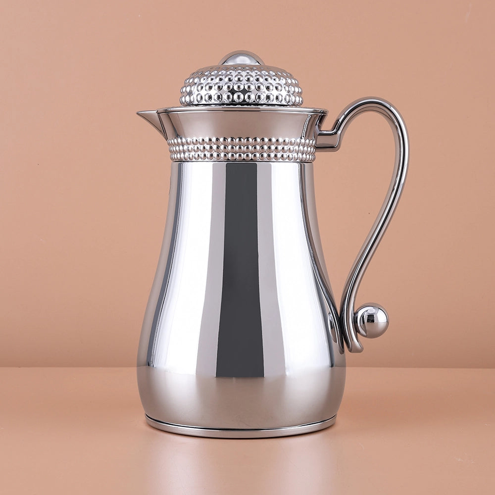 Silver and Gold Bubble Dot Design Flask Elegant Vacuum – Perfect for Tea & Coffee -0.7 L